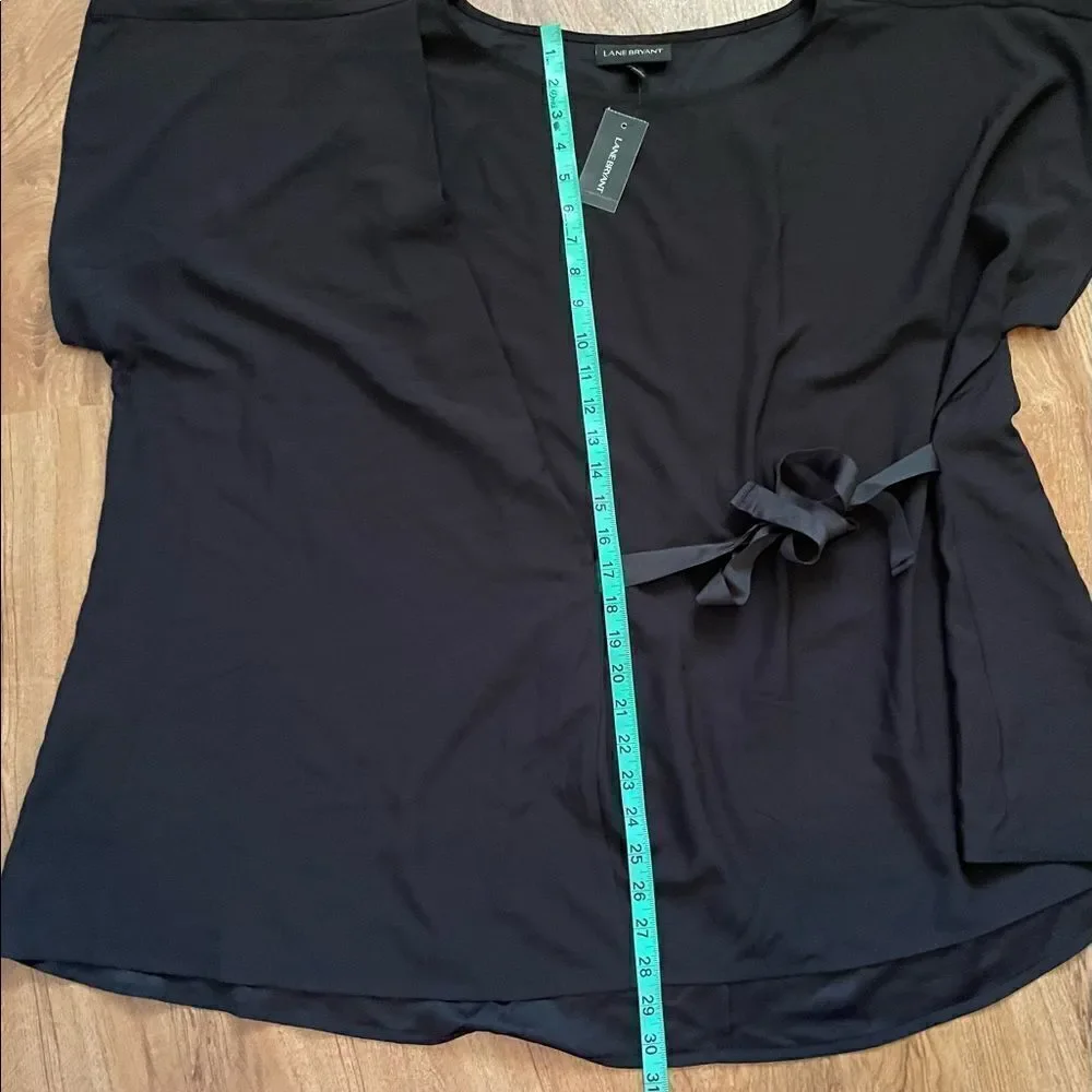 Lane Bryant black blouse with tie front sz 22/24‎